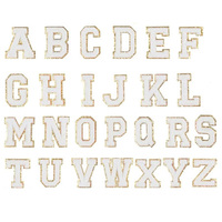 Personnalisé Rose Or 26Pcs Petit Alphabet Fer sur Patch Broderie Brodée Tissé Lettres Lettre Patchs pour Vêtements