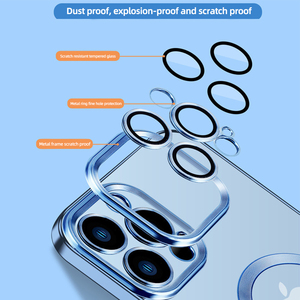 TENCHEN <span class=keywords><strong>avec</strong></span> objectif de caméra protecteur d'écran en verre trempé étui de téléphone magnétique transparent de luxe pour <span class=keywords><strong>iPhone</strong></span> 12 <span class=keywords><strong>13</strong></span> 14 15 <span class=keywords><strong>pro</strong></span> <span class=keywords><strong>max</strong></span> - Product Image 2