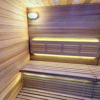Sauna moderne résistant aux UV avec panneaux WPC pour villa de luxe haut de gamme, spa extérieur et usage professionnel de bien-être