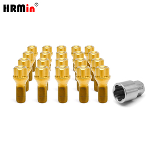 Vis de roue <span class=keywords><strong>antivol</strong></span> HRmin couleur or, en titane Gr.5 Ti-6Al-4V, M14x1.5x28mm avec clé en titane - Product Image 6