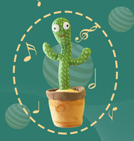 En gros pas cher mignon chant parler musique danse cactus en peluche pot de fleurs torsion poupée en peluche jouet