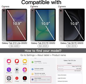 Custodia protettiva <span class=keywords><strong>per</strong></span> <span class=keywords><strong>Tablet</strong></span> <span class=keywords><strong>Samsung</strong></span> <span class=keywords><strong>per</strong></span> Galaxy Tab S10 Lite/S10FE 10.9 pollici S portapenne morbida TPU Tri-Fold - Product Image 2