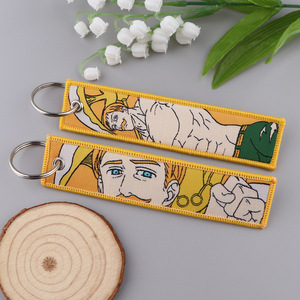 Tissu tissé porte-clés dessin animé Jet Tag porte-clés Animation porte-clés broderie lanière Anime voiture moto porte-clés - Product Image 2