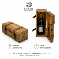 Boîte à spiritueux en bois massif écologique de qualité supérieure avec logo personnalisé, finition en bois naturel, étui de rangement pour spiritueux, cadeau d'entreprise professionnel