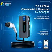 Nouveau chargeur mural pour véhicules électriques 7 kW, 11 kW, 22 kW avec application de contrôle, interface Type 2 GB/T, pour usage domestique