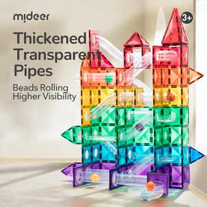 Mideer MD1166 Jeu de construction magnétique coloré avec piste de billes 100 pièces |   Ensemble de construction STEM pour enfants de 3 ans et plus - Product Image 4