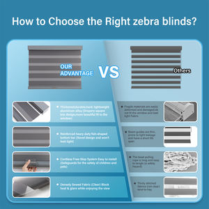Stores et stores de fenêtre zébrés sombres à double couche de qualité supérieure, abat-jour de zèbre de fenêtre de taille personnalisée sans fil - Product Image 2