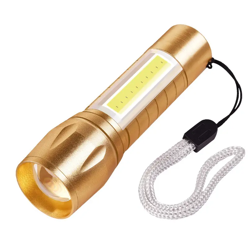 Rts tầm xa siêu sáng mini LED COB đèn pin Zoomable Xách Tay USB sạc ngoài trời cắm trại Đèn pin Torch