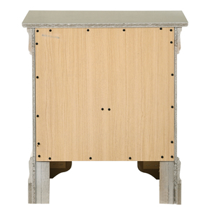 Mesita de Noche Plateada con Dos Cajones, Muebles para Dormitorio - Product Image 4