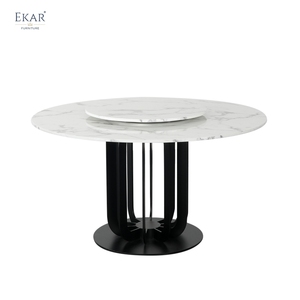 Mesa de comedor redonda de mármol EKAR Nova con elegancia moderna <span class=keywords><strong>Lazy</strong></span> <span class=keywords><strong>Susan</strong></span> para espacios de comedor - Product Image 1