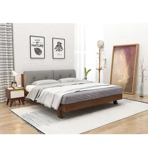 현대 최신 판매 단단한 나무 프레임 침대 침실 가구 세트