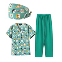 Nuevo Conjunto de Uniformes Médicos Unisex con Estampado de Conejo de Dibujos Animados 2026, Gorro Quirúrgico, Ropa de Trabajo para Enfermeras, Poliéster Spandex