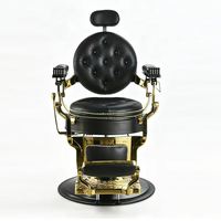 Fauteuil de barbier vintage rétro, robuste, hydraulique, style antique, 360° °   Chaise de barbier pivotante et inclinable en cuir PU