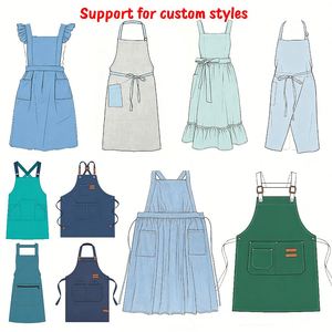 New Style Canvas Sleeveless Waterproof Oilproof <b>Kitchen</b> <b>Aprons</b> for Cooking Work Gardening Restaurants Custom Logo Printing Food - Product Image 4