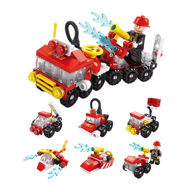 Camion miniature armes à feu caserne de pompiers bricolage blocs de construction jouets intelligence pour enfants blocs de construction jouets pour enfants