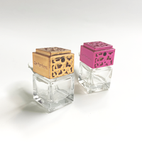Luxe Carré Rose Or Couvercle Évent De Voiture Diffuseur D'air Désodorisant Clip En Métal Parfum De Voiture Bouteille De Parfum