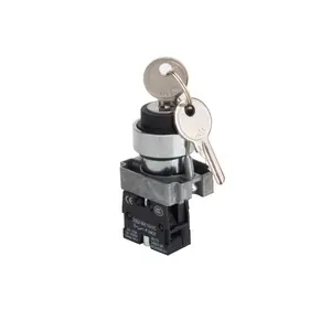 SHENGLEI XB2 series Silver dot 22mm key knob switch XB2-BG second gear self-locking button rotary key switch