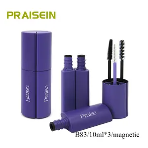 Three in one magnetic adsorption cosmetic mascara empty tube 10ml*3 round plastic eyelash growth serum container