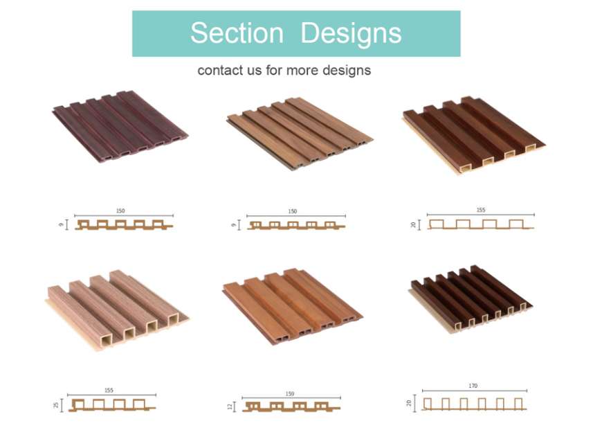 Wooden Grain PVC WPC Wall Panel Fluted Wall Panels WPC 3D Wall Panel
