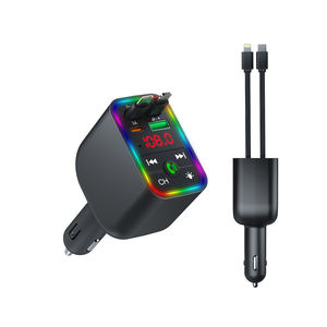Chargeur rapide pour téléphone Chargeur de voiture Lecteurs MP3 Prise en charge de la carte TF/USB Type-C/USB Lumière RVB Portable <span class=keywords><strong>Transmetteur</strong></span> FM sans fil BT - Product Image 2