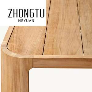 Contemporary Hotel Luxurious Solid Wood <strong>Teak</strong> <strong>Dining</strong> <strong>Table</strong> Furniture Garden Rectangle <strong>Table</strong> and Chairs Set for Outdoor Waterproof - Product Image 2