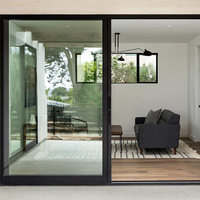 Porte coulissante en aluminium sur mesure à double vitrage, isolation thermique, surface finie, pour jardin et salon