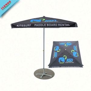 Essentials UV-resistant Waterproof Beach Umbrella Heavy Duty with Oxford Fabric Iron <b>Frame</b> and Custom Logo Print - Product Image 4