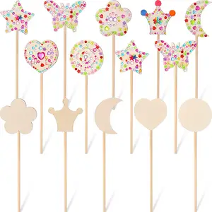 Make your own diy wood craft kit unfinished princess star fairy wand wand wooden stick for birthday party show cosplay