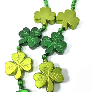 Collana con Perline a Trifoglio Verde per San Patrizio, Vendita all'Ingrosso, in Plastica e Metallo, Ideale per Decorazioni di Feste e Carnevale - Product Image 2