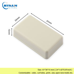 Caja negra de plástico para electrónica, carcasa de empalme de abs, caja de control pequeña para diseño de proyecto PCB, 61x36x15mm - Product Image 3