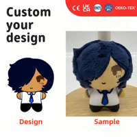 Poupées en peluche anime personnalisées de 20 cm, jouets en peluche personnalisés avec l'image de l'entreprise, poupées pour cadeau de marque