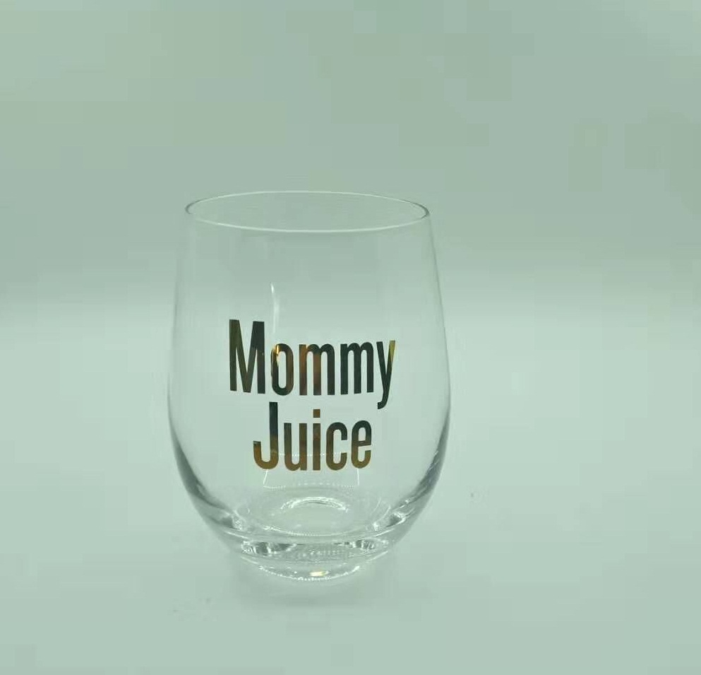 12oz 16oz 20oz Crystal Clear Stemless Wine Glass With Gold Rim