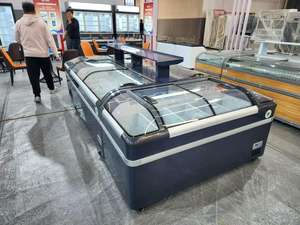 Congélateur coffre commercial pour supermarché, îlot de cuisine combiné <span class=keywords><strong>avec</strong></span> porte coulissante vitrée, congélateur profond de présentation - Product Image 5