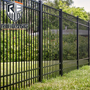 Pack de clôture en acier noir RuiBang avec poteaux et portails pour les projets de concessionnaires nord-américains - Product Image 4