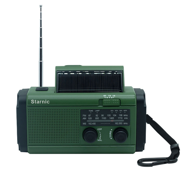 New Design 4000Mah Power Bank Portable AM FM WB 3 Band Radio Weather Solar Powered Emergency Hand Crank Solar Dynamo Radio