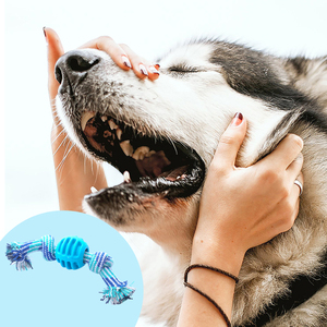 Jouet pour chien Kangdarpet, balle en corde de coton à double nœud, résistante aux morsures, jouet pour nettoyer les dents, balle pour chien - Product Image 2