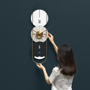 Wozoom Nordic Wall <b>Clock</b> Large Artistic Modern Minimalist Decorative For Living Room <b>Battery</b> Powered Single Face Irregular Shape - Product Image 2