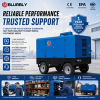 Kompresor Udara Diesel Portabel 25Bar Tekanan Tinggi BCY1250-25 1250CFM 295kW dengan Pompa Sekrup Bertenaga Yuchai untuk Pertambangan