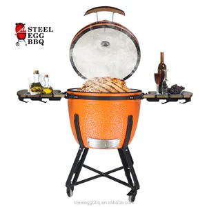 SEB KAMADO / STEEL EGG BBQホットセールアウトドアレッドオレンジブラックビッグエッグセラミックカマドバーベキューグリル