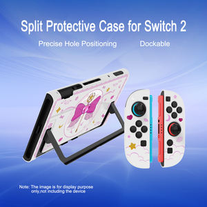 Housse de protection mignonne d'inspiration anime, poignées Joycon séparées et cadre central, coque rigide en PC, ensemble d'accessoires de jeu pour Nintendo Switch 2 - Product Image 3