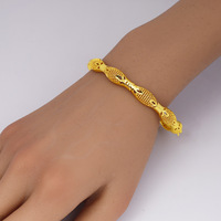 Bracelet creux ouvrable en or 24 carats, bijoux polyvalents pour femmes européennes et américaines