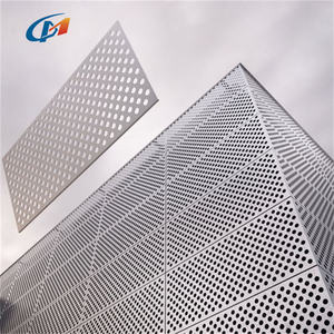 Panneaux décoratifs de façade de plaque métallique de feuille perforée en aluminium légère de maille en métal pour le mur de construction - Product Image 1