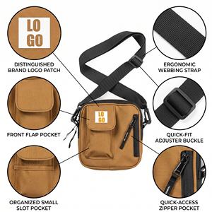Bolso <span class=keywords><strong>Bandolera</strong></span> Personalizado de Tela Negra, Pequeño, Casual, Fácil de Llevar, Mini, Unisex, para <span class=keywords><strong>Hombre</strong></span> - Product Image 2