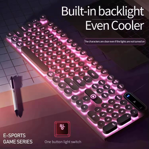 คีย์บอร์ดเกมมิ่งแบบมีสาย USB รุ่นใหม่ 104 ปุ่ม สีสันสดใส ไฟ RGB Backlit ปุ่มกดแบบ Punk กันน้ำ รองรับ OEM/ODM สำหรับคอมพิวเตอร์ - Product Image 3