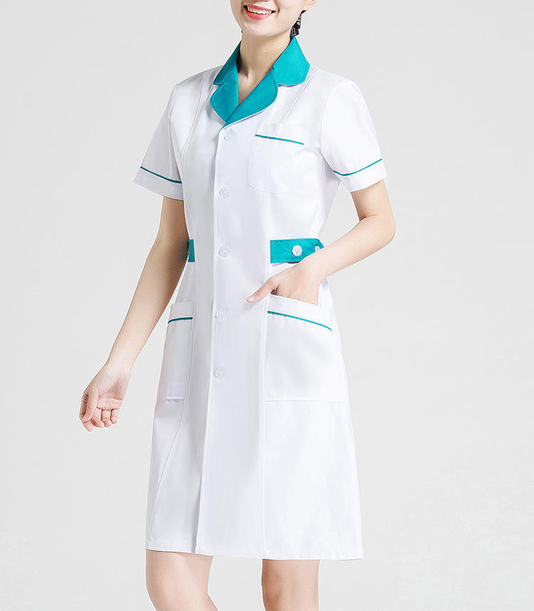 Female - White, Lake Blue, Round Neck, Short Sleeve