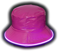 Chapeau seau lumineux Rave Neon Rave Accessoire Festival Outfit LED Bucket Hat pour hommes et femmes PU LED Fisherman Hat