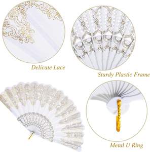 Éventail à <span class=keywords><strong>main</strong></span> pliable en acrylique portable en gros avec motif de fruits, thème animal recyclable pour les femmes, danse, occasions de mariage - Product Image 4