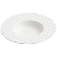 Vaisselle de camping moderne en céramique et porcelaine gaufrée, écologique, avec assiette à soupe à rebord large pour usage hôtelier