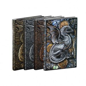 Retro 3D Stereoscopic Dragon Relief 100 Sheets Hardcover PU Leather Notebook <b>Journal</b> for Travel & Daily Use Collectors Gifts - Product Image 1