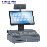 Customized Logo Desktop Pos Computer All in One Cash Register Dual Screen Thermal Printer Cash Drawer Supermarket Retail Store